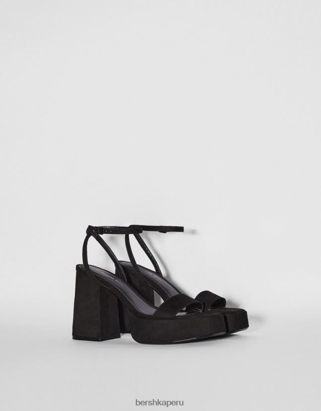 negro Bershka mujer sandalias con plataforma y tacón alto 806J6B2170