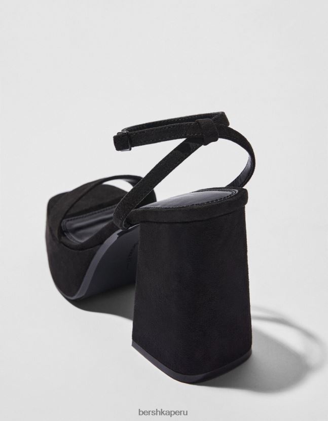 negro Bershka mujer sandalias con plataforma y tacón alto 806J6B2170