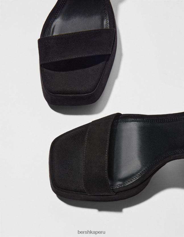 negro Bershka mujer sandalias con plataforma y tacón alto 806J6B2170