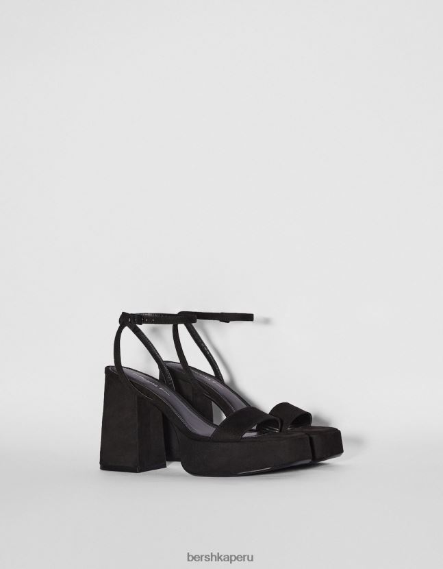 negro Bershka mujer sandalias con plataforma y tacón alto 806J6B2185