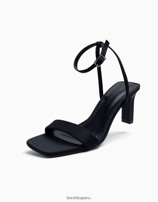 negro Bershka mujer sandalias de tiras con tiras en el tobillo 806J6B2159