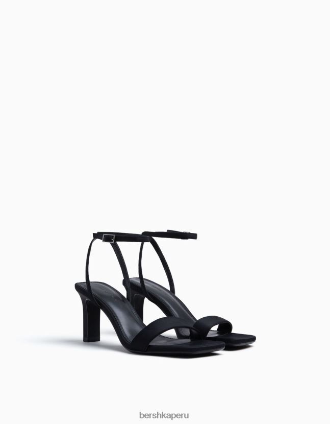 negro Bershka mujer sandalias de tiras con tiras en el tobillo 806J6B2159