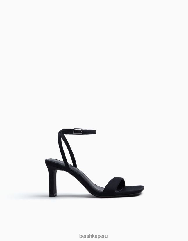 negro Bershka mujer sandalias de tiras con tiras en el tobillo 806J6B2159
