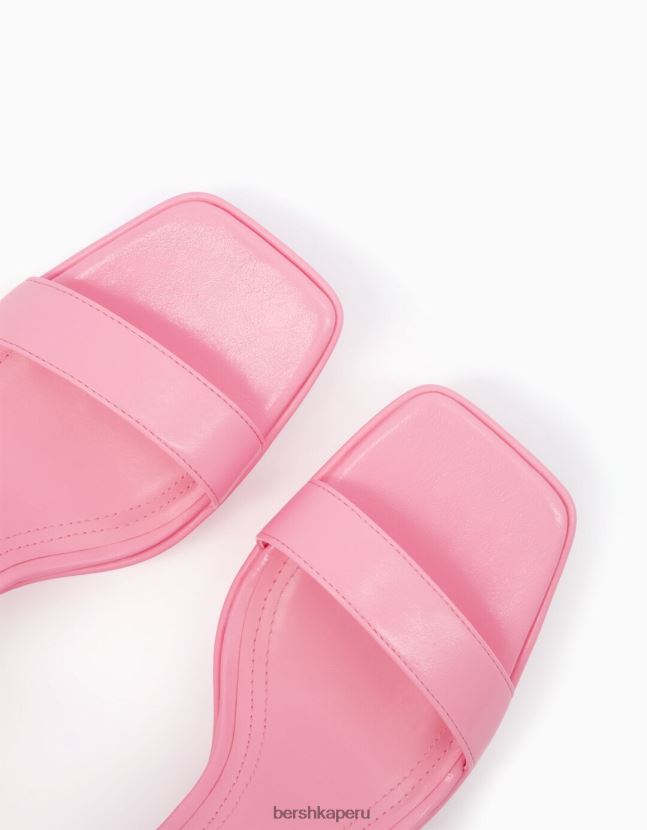 rosa Bershka mujer mini sandalias de plataforma con correa en el tobillo 806J6B2149