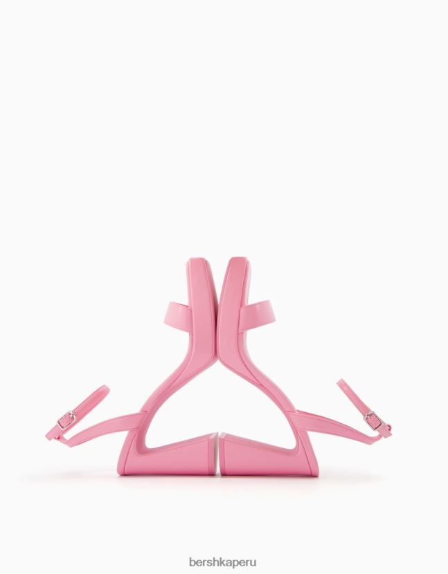 rosa Bershka mujer mini sandalias de plataforma con correa en el tobillo 806J6B2149