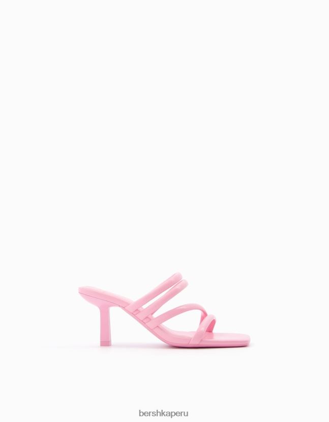 rosa Bershka mujer sandalias con tiras y tacón de aguja 806J6B2165