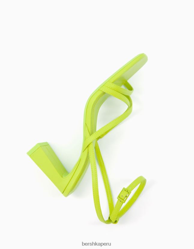 verde Bershka mujer sandalias de tiras con tiras en el tobillo 806J6B2156