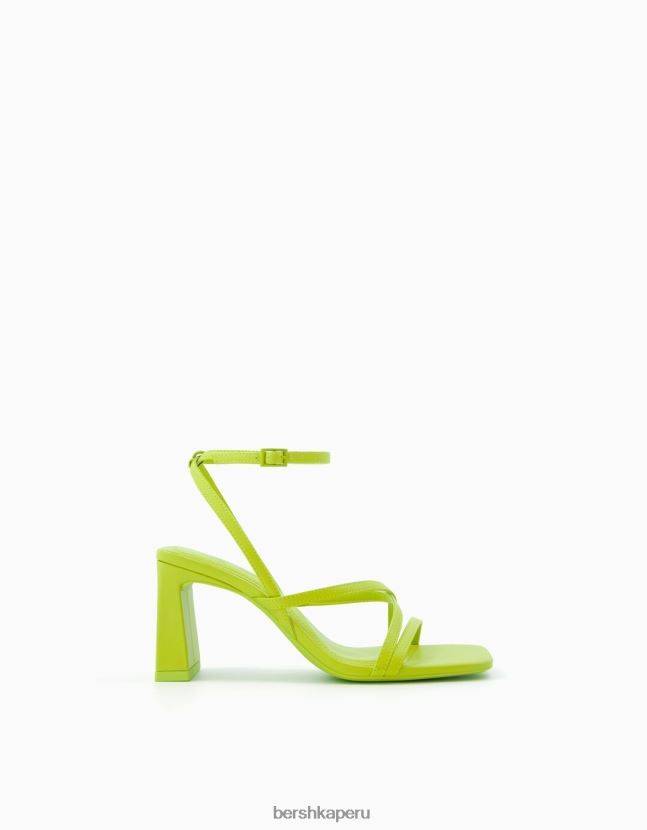 verde Bershka mujer sandalias de tiras con tiras en el tobillo 806J6B2156