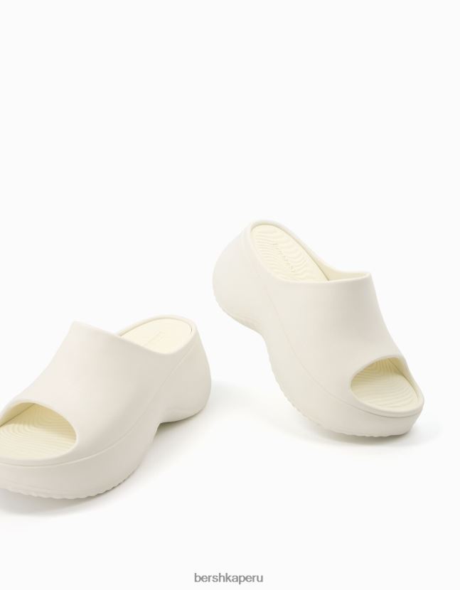 blanco Bershka mujer sandalias con plataforma de goma 806J6B2242