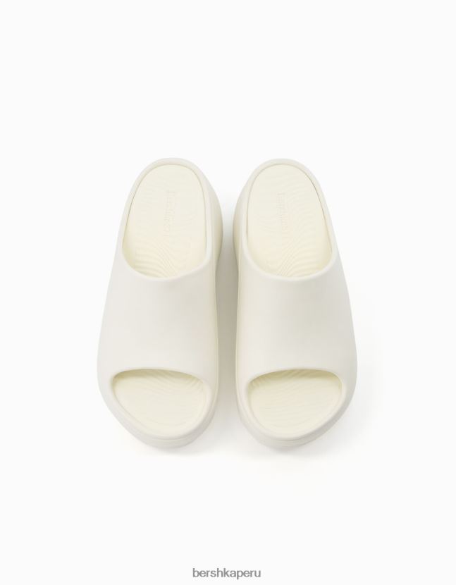 blanco Bershka mujer sandalias con plataforma de goma 806J6B2242