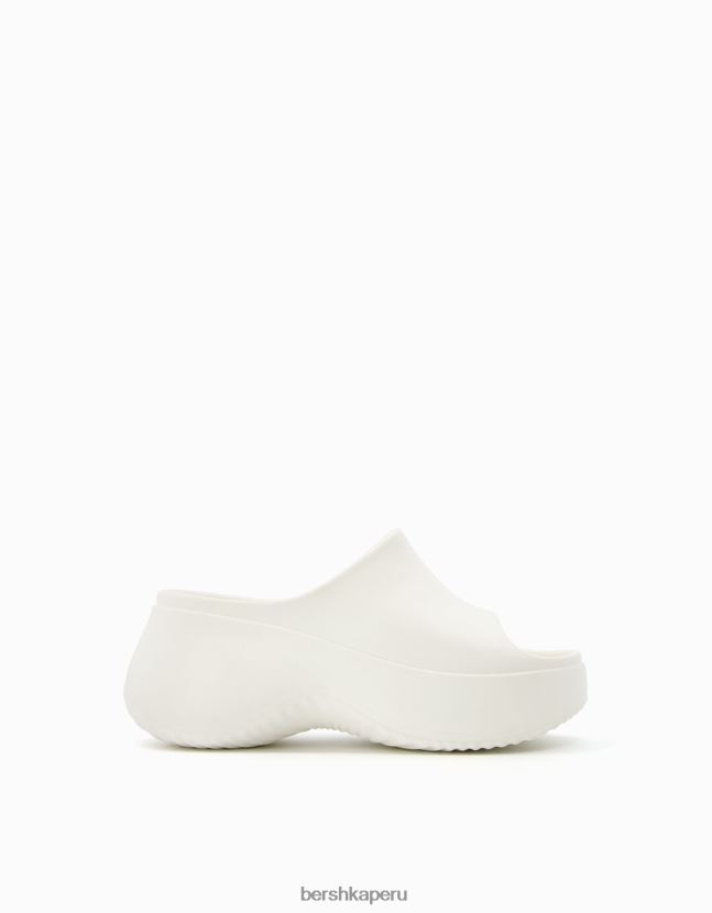 blanco Bershka mujer sandalias con plataforma de goma 806J6B2242