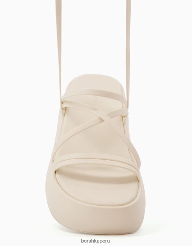 crudo Bershka mujer sandalias de tiras con plataforma y pulsera en el tobillo 806J6B2207