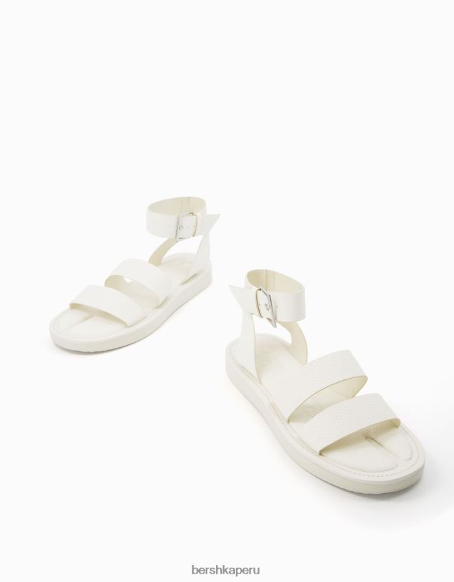 exclusivo Bershka mujer sandalias planas grabadas con pulsera en el tobillo 806J6B2208
