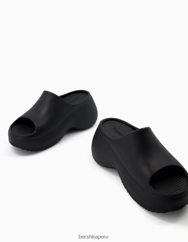 negro Bershka mujer sandalias con plataforma de goma 806J6B2222