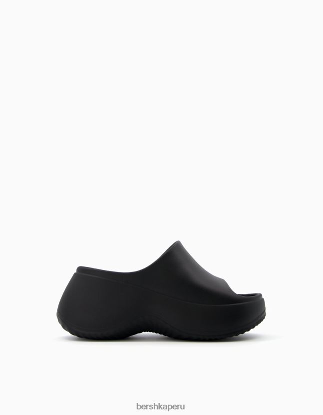 negro Bershka mujer sandalias con plataforma de goma 806J6B2223