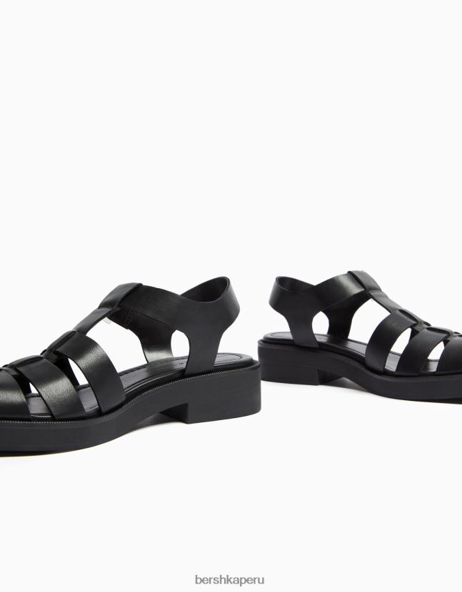 negro Bershka mujer sandalias planas con diseño de jaula 806J6B2217