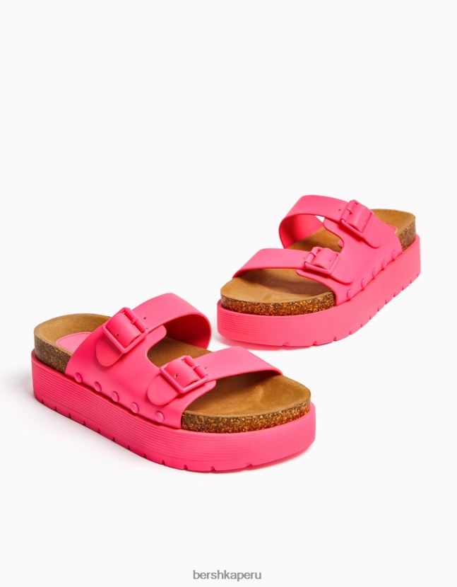 no laves Bershka mujer sandalias planas plataforma hebillas 806J6B2220