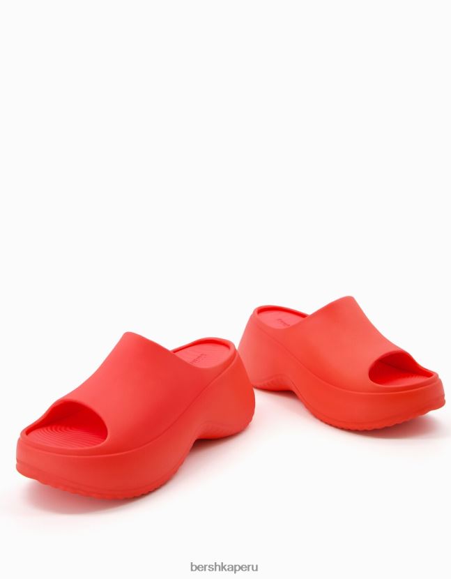 rojo Bershka mujer sandalias con plataforma de goma 806J6B2224