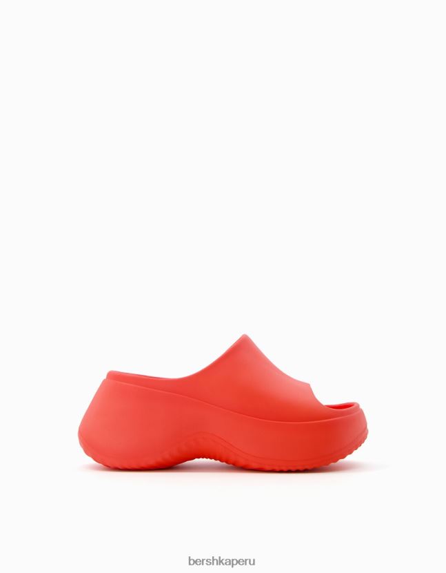 rojo Bershka mujer sandalias con plataforma de goma 806J6B2224