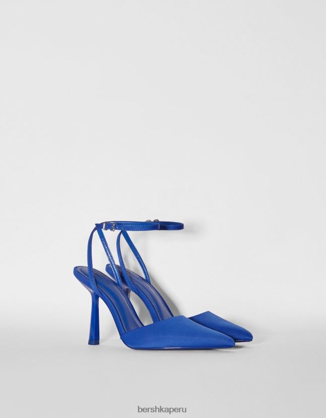 azul Bershka mujer zapatos de tacón con tiras destalonadas 806J6B2259