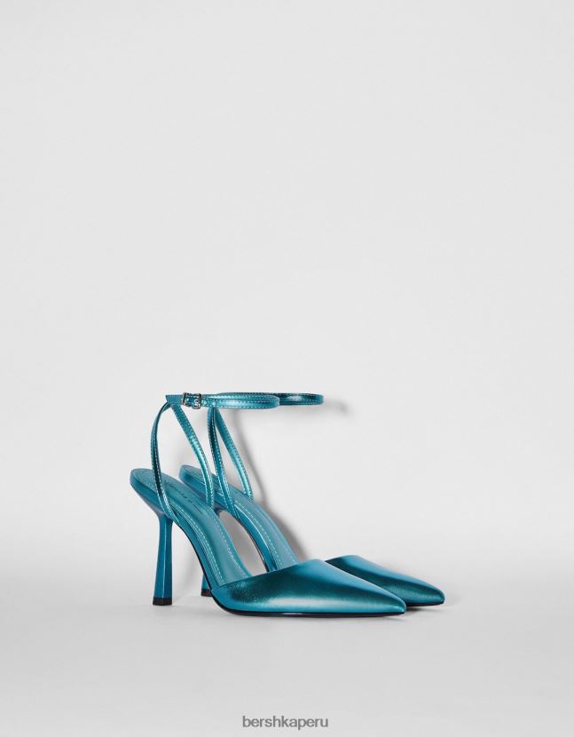 azul Bershka mujer zapatos destalonados metalizados con tacón alto 806J6B2257