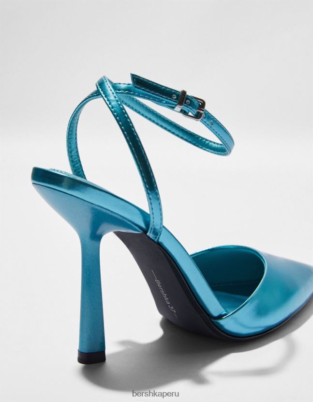 azul Bershka mujer zapatos destalonados metalizados con tacón alto 806J6B2257