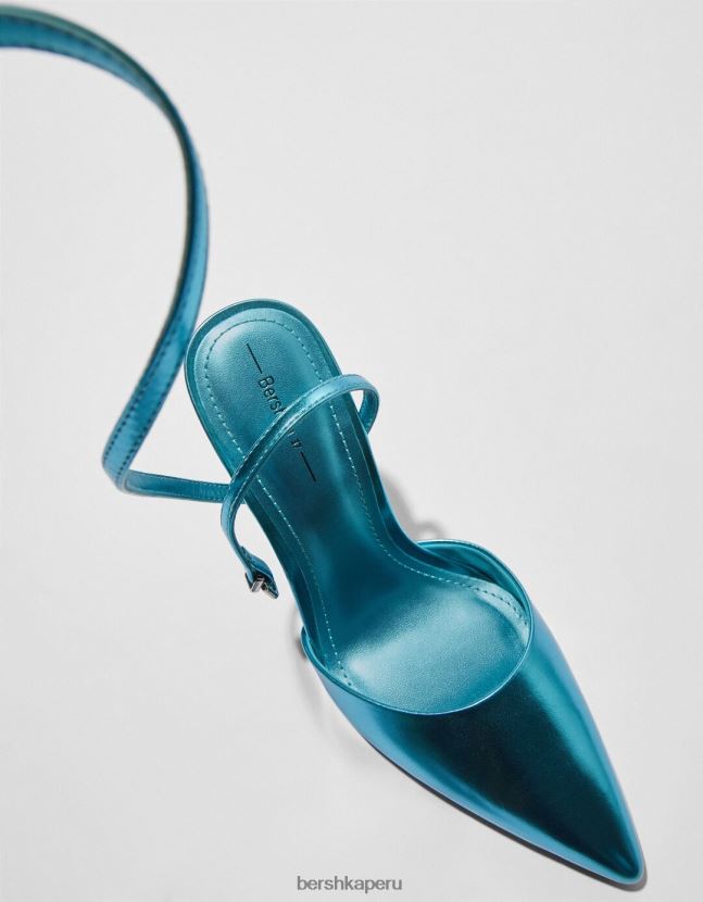 azul Bershka mujer zapatos destalonados metalizados con tacón alto 806J6B2257