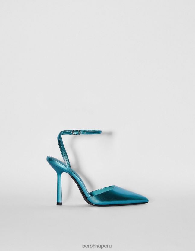 azul Bershka mujer zapatos destalonados metalizados con tacón alto 806J6B2257