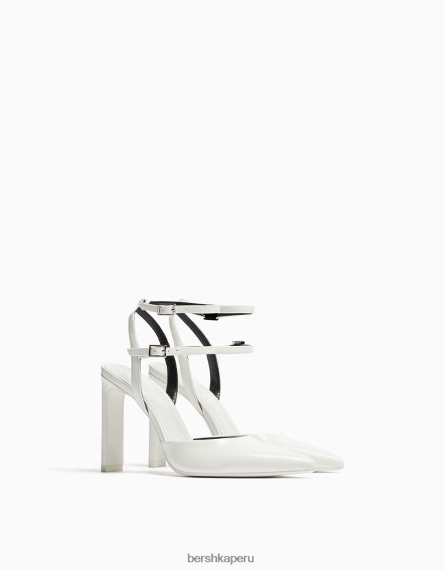 blanco Bershka mujer zapatos de tacón con tiras destalonadas 806J6B2251