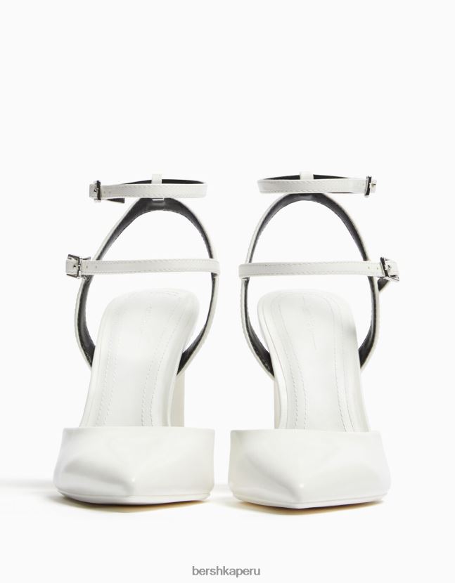 blanco Bershka mujer zapatos de tacón con tiras destalonadas 806J6B2251