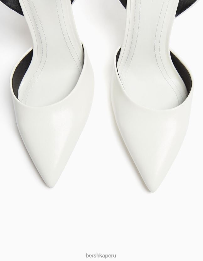 blanco Bershka mujer zapatos de tacón con tiras destalonadas 806J6B2251