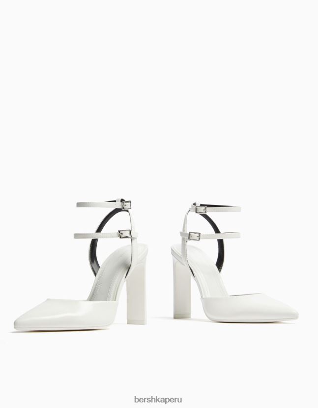 blanco Bershka mujer zapatos de tacón con tiras destalonadas 806J6B2251