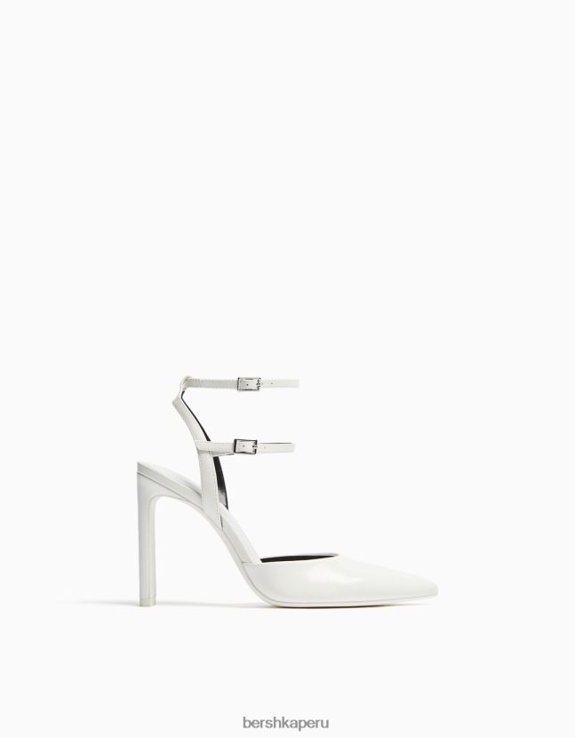 blanco Bershka mujer zapatos de tacón con tiras destalonadas 806J6B2251
