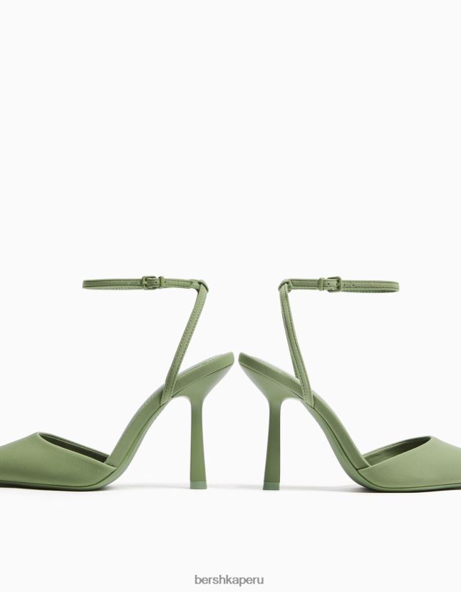 caqui Bershka mujer zapatos de tacón con tiras destalonadas 806J6B2272