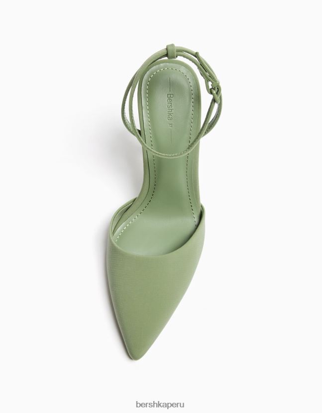 caqui Bershka mujer zapatos de tacón con tiras destalonadas 806J6B2272