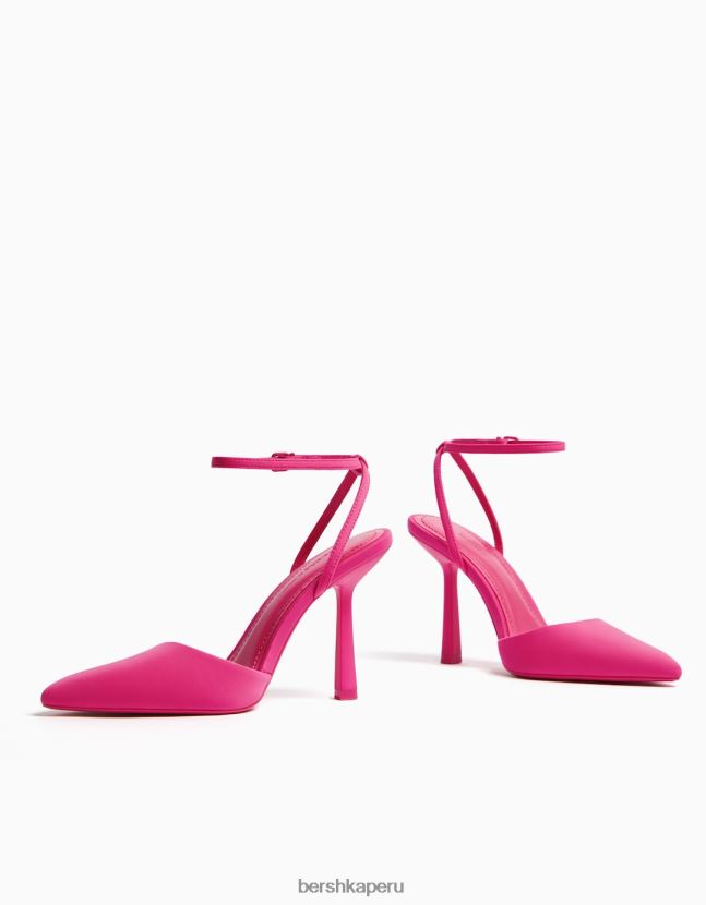 fucsia Bershka mujer zapatos de tacón con tiras destalonadas 806J6B2264