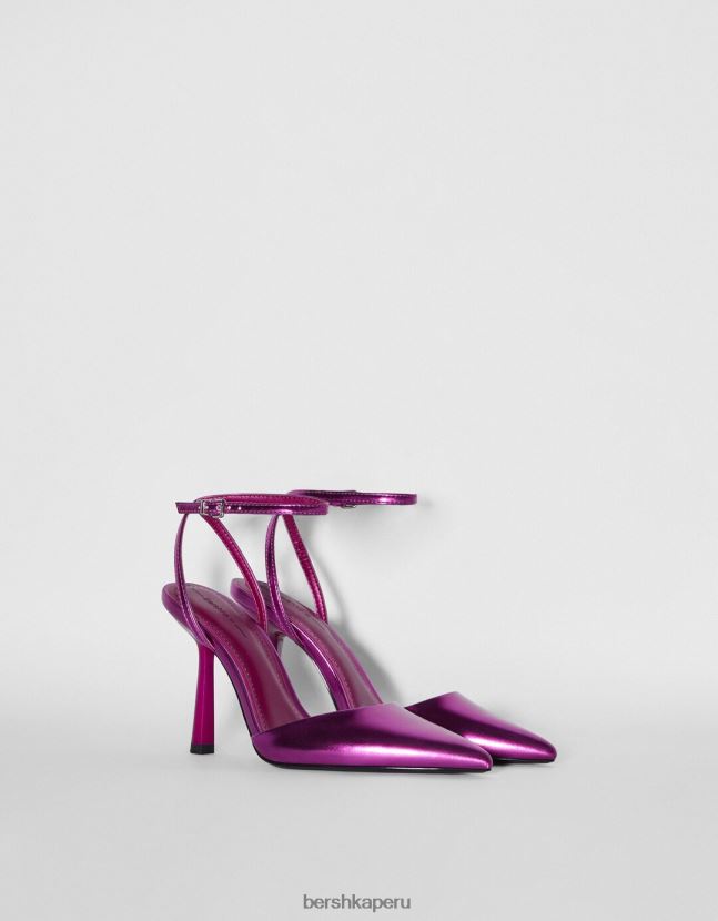 fucsia Bershka mujer zapatos destalonados metalizados con tacón alto 806J6B2255
