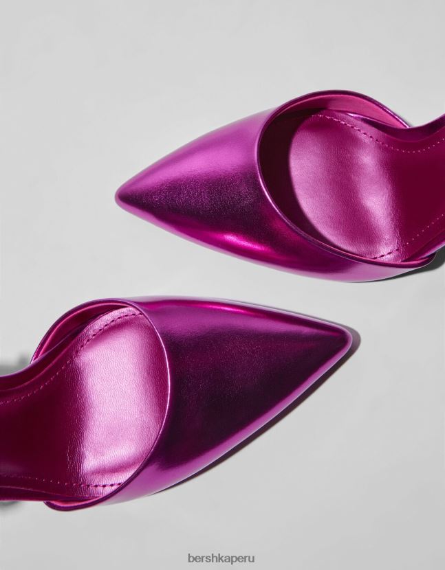 fucsia Bershka mujer zapatos destalonados metalizados con tacón alto 806J6B2255
