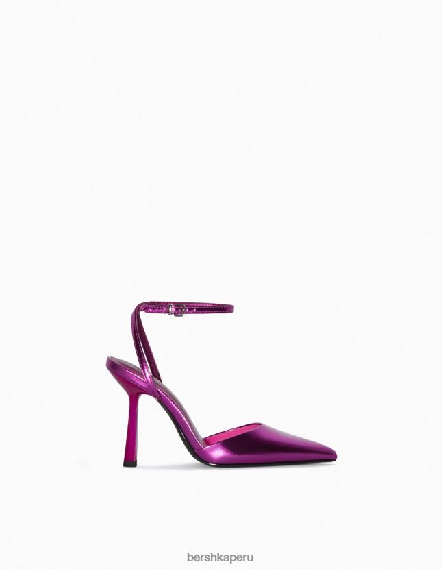 fucsia Bershka mujer zapatos destalonados metalizados con tacón alto 806J6B2255