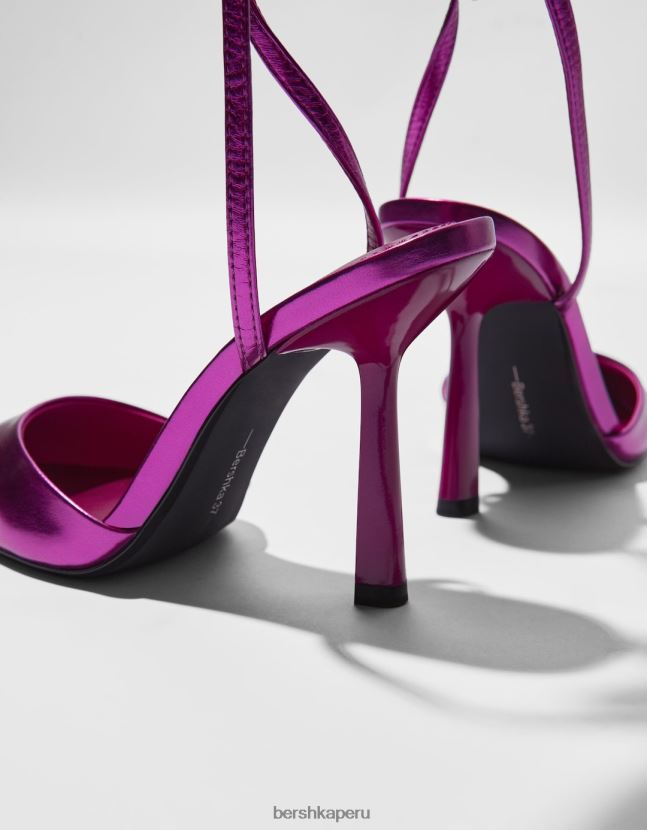 fucsia Bershka mujer zapatos destalonados metalizados con tacón alto 806J6B2258