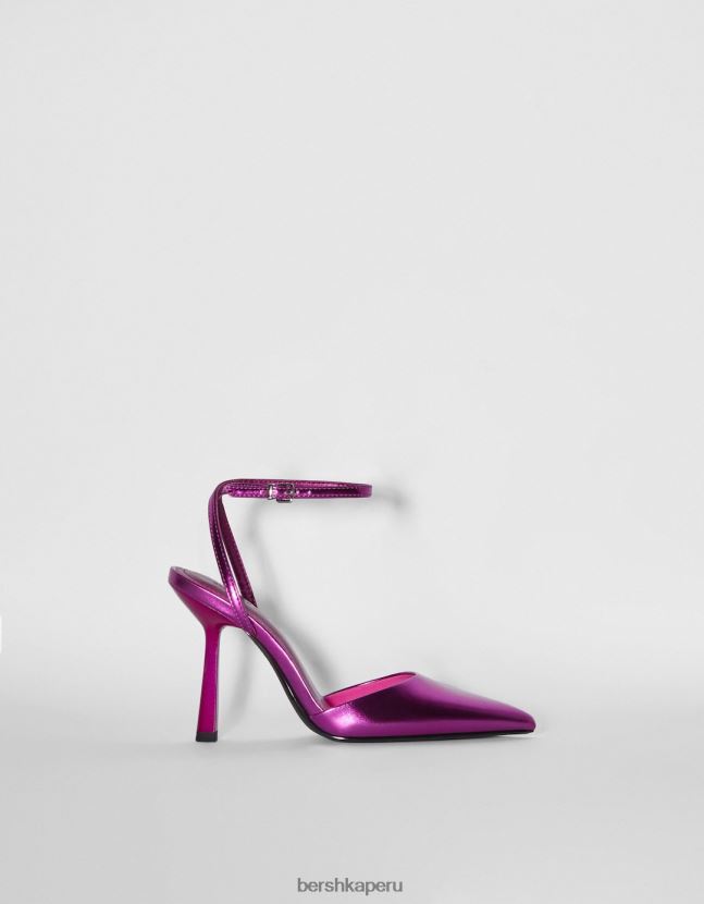 fucsia Bershka mujer zapatos destalonados metalizados con tacón alto 806J6B2258