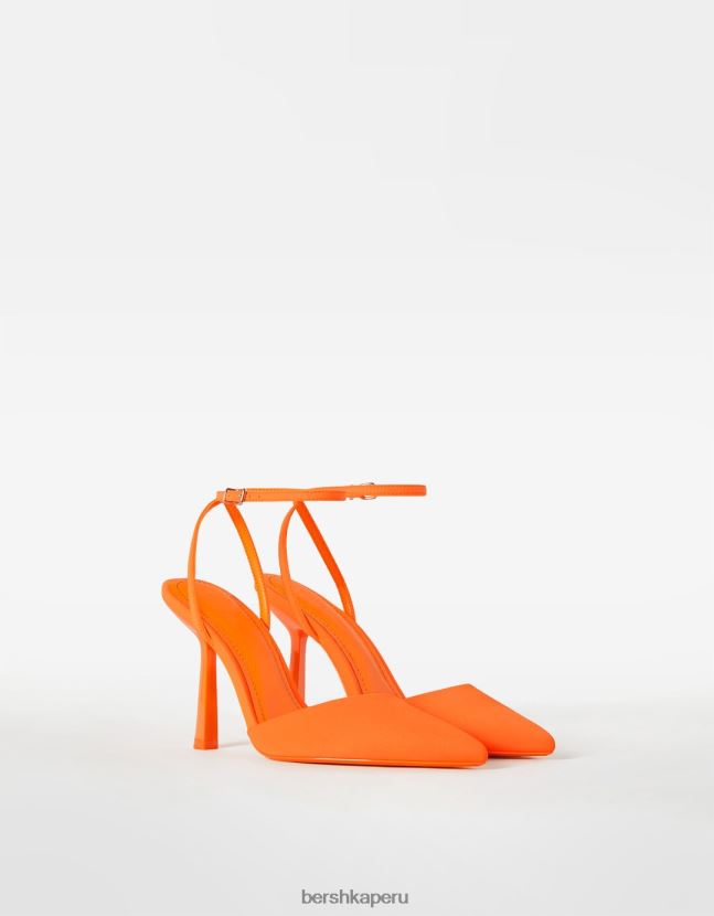 naranja Bershka mujer zapatos de tacón con tiras destalonadas 806J6B2262
