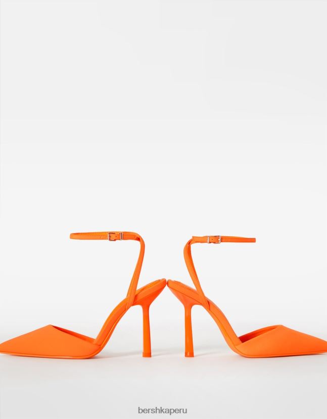 naranja Bershka mujer zapatos de tacón con tiras destalonadas 806J6B2262