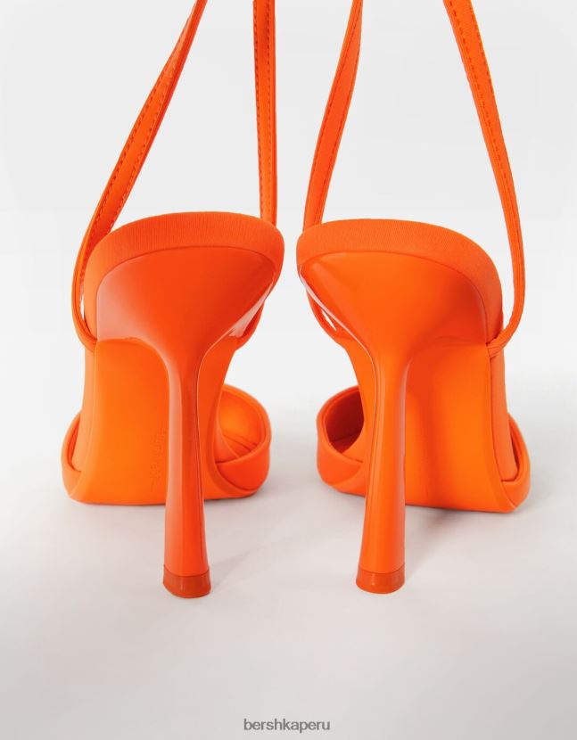naranja Bershka mujer zapatos de tacón con tiras destalonadas 806J6B2262