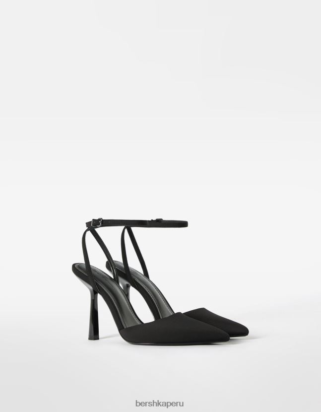 negro Bershka mujer zapatos de tacón con tiras destalonadas 806J6B2261