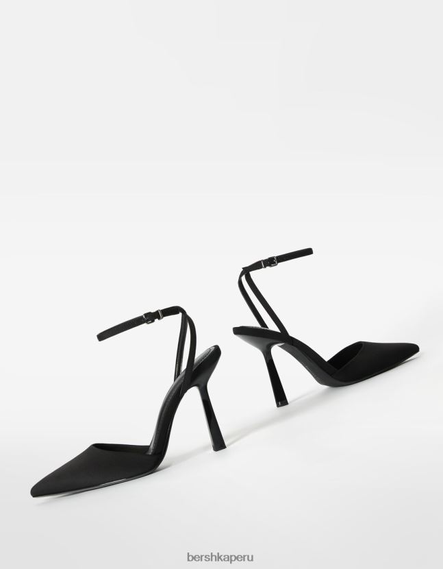 negro Bershka mujer zapatos de tacón con tiras destalonadas 806J6B2261