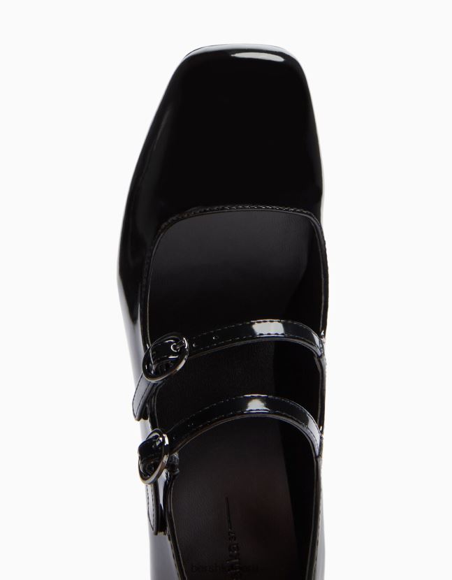 negro Bershka mujer zapatos de tacón de bloque mary jane 806J6B2268