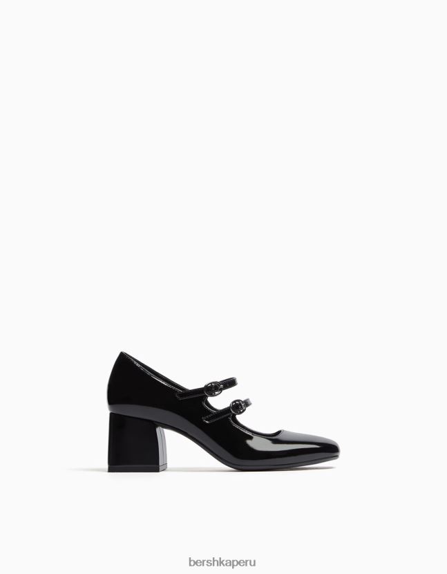 negro Bershka mujer zapatos de tacón de bloque mary jane 806J6B2268