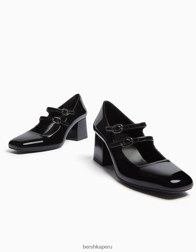negro Bershka mujer zapatos de tacón de bloque mary jane 806J6B2269