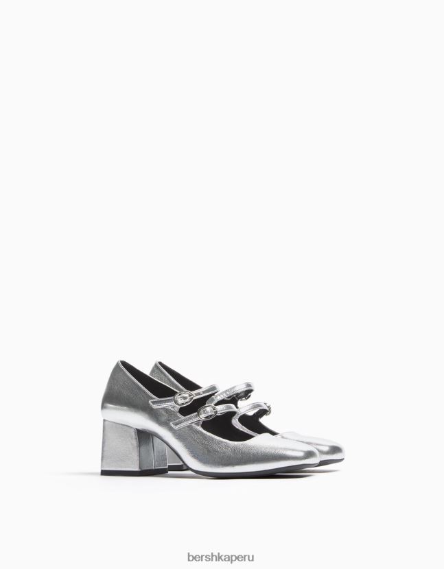 plata Bershka mujer zapatos de tacón de bloque mary jane 806J6B2271